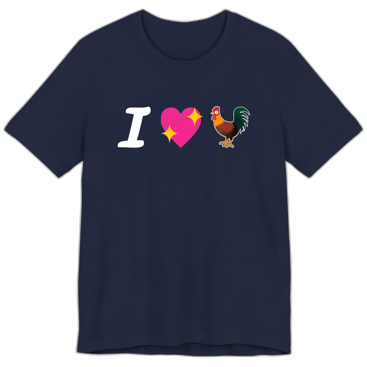 I Love Rooster Premium T-Shirt in Navy