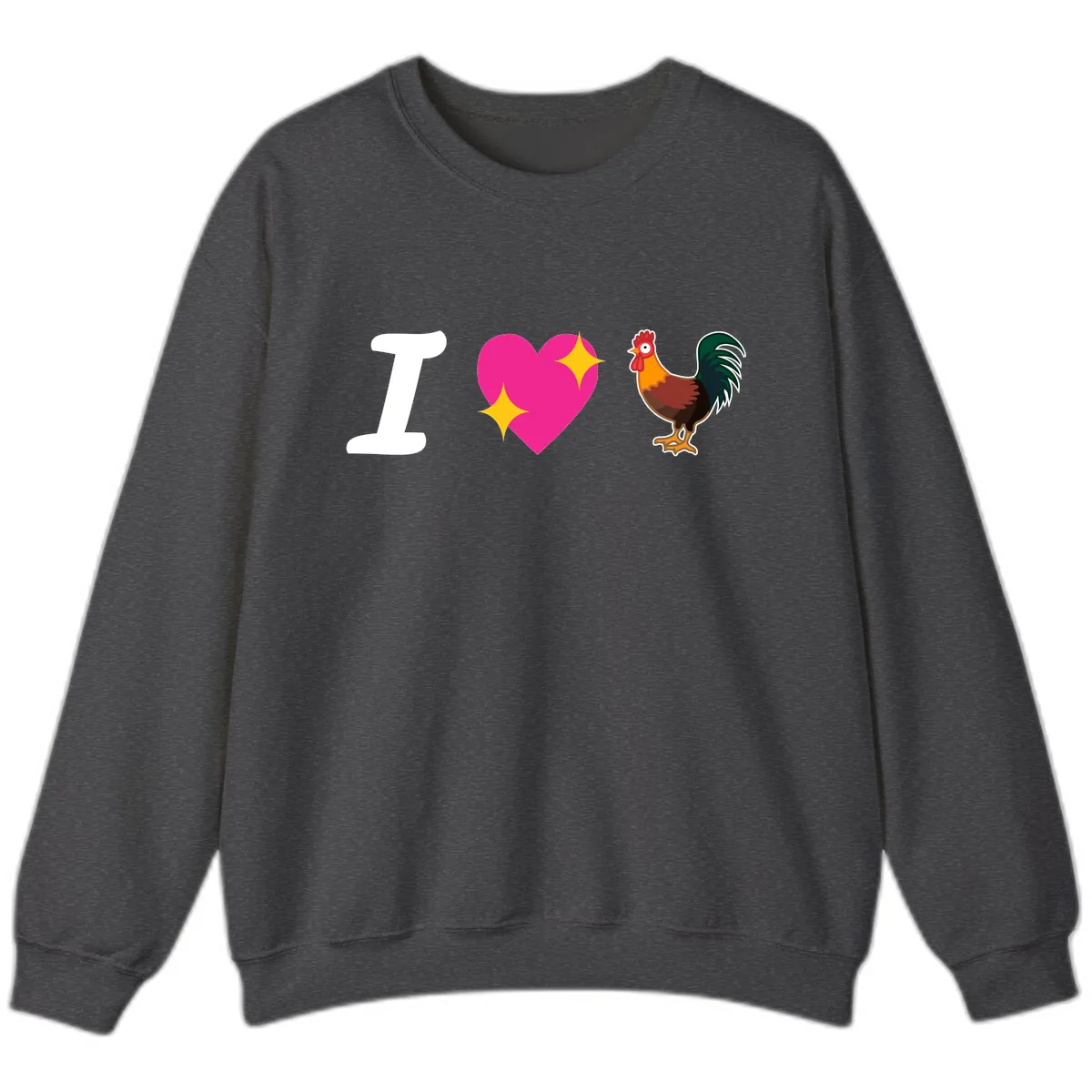 I Love Rooster Sweatshirt in Dark Heather
