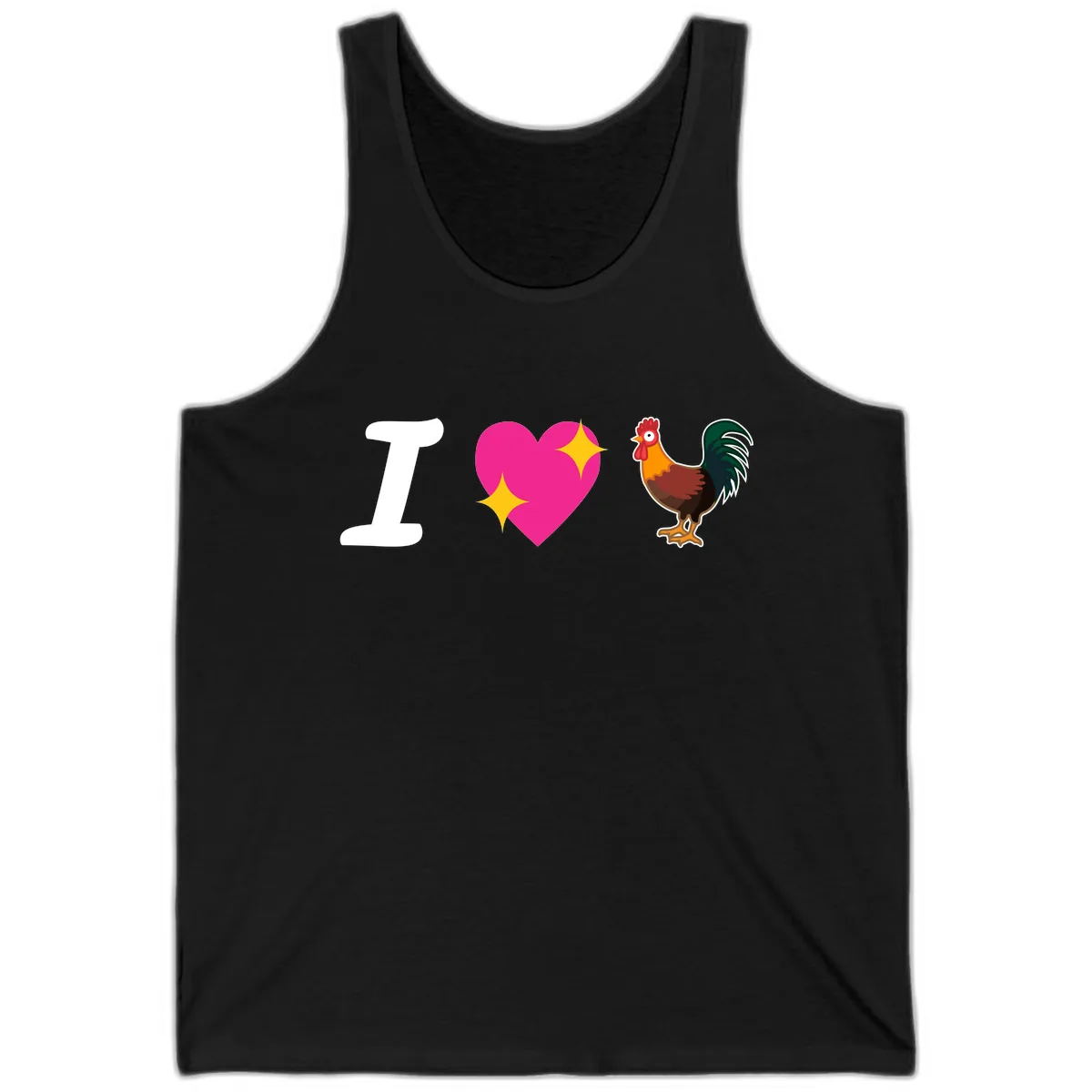 I Love Rooster Tank in Black
