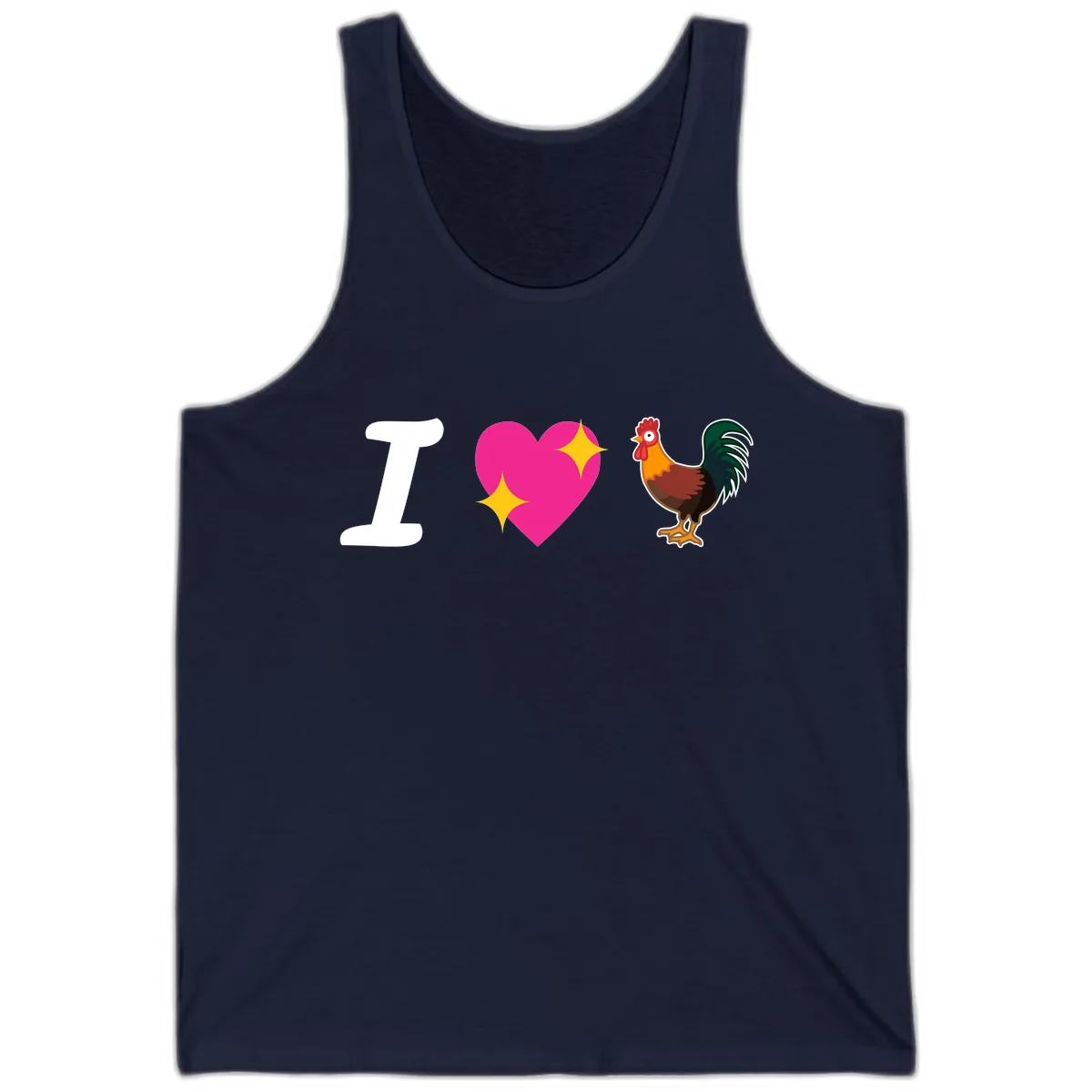 I Love Rooster Tank in Navy