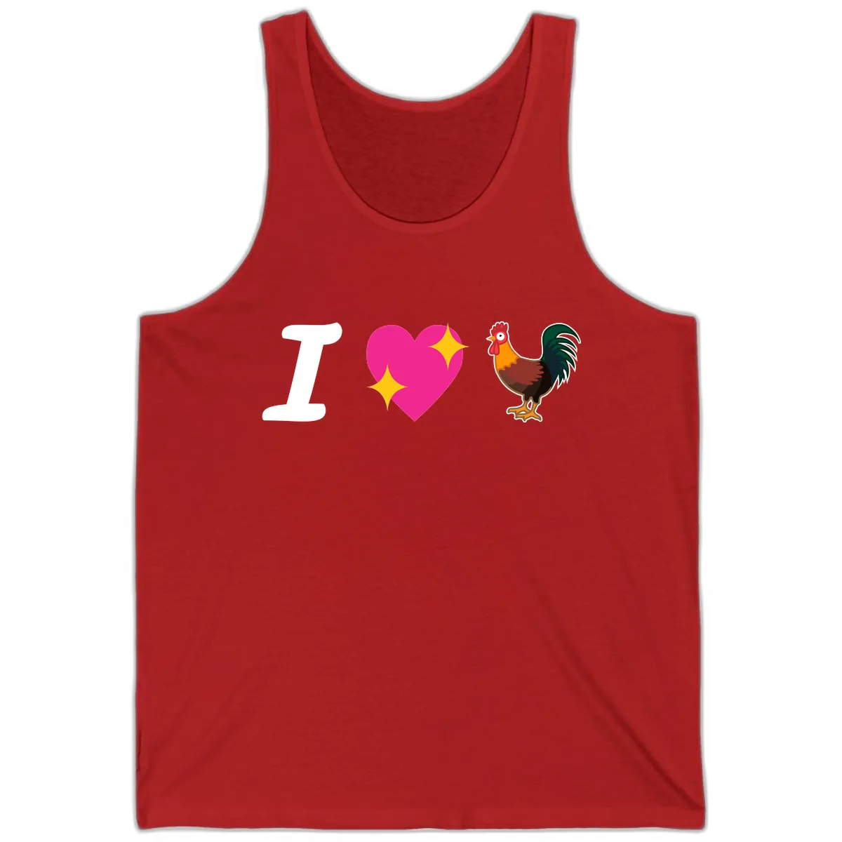 I Love Rooster Tank in Red