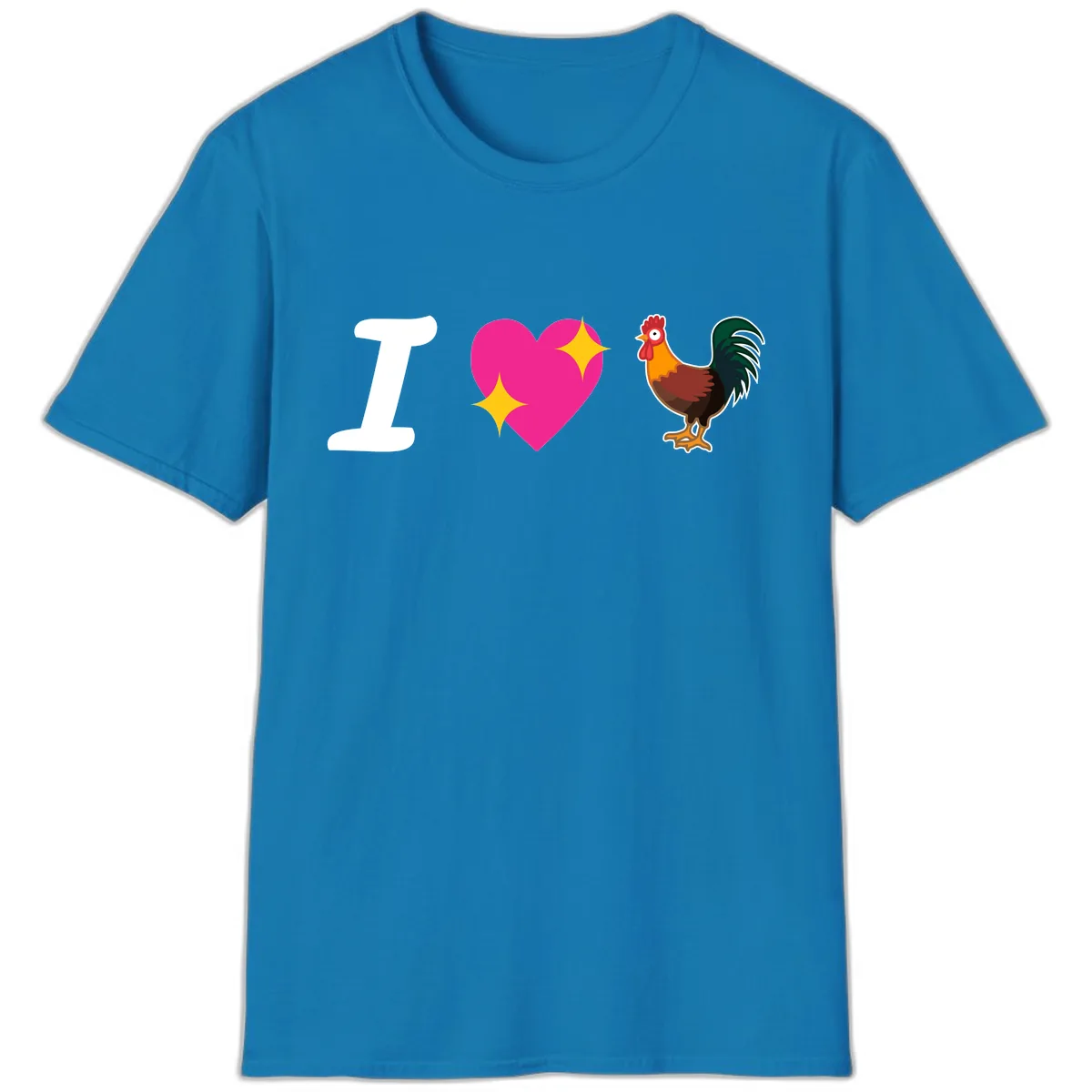 I Love Rooster T-Shirt in Sapphire