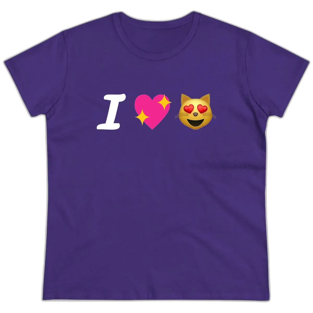 I Love Cats Ladies Tee in Purple