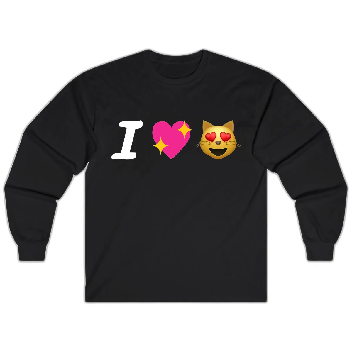 I Love Cats Long Sleeve in Black