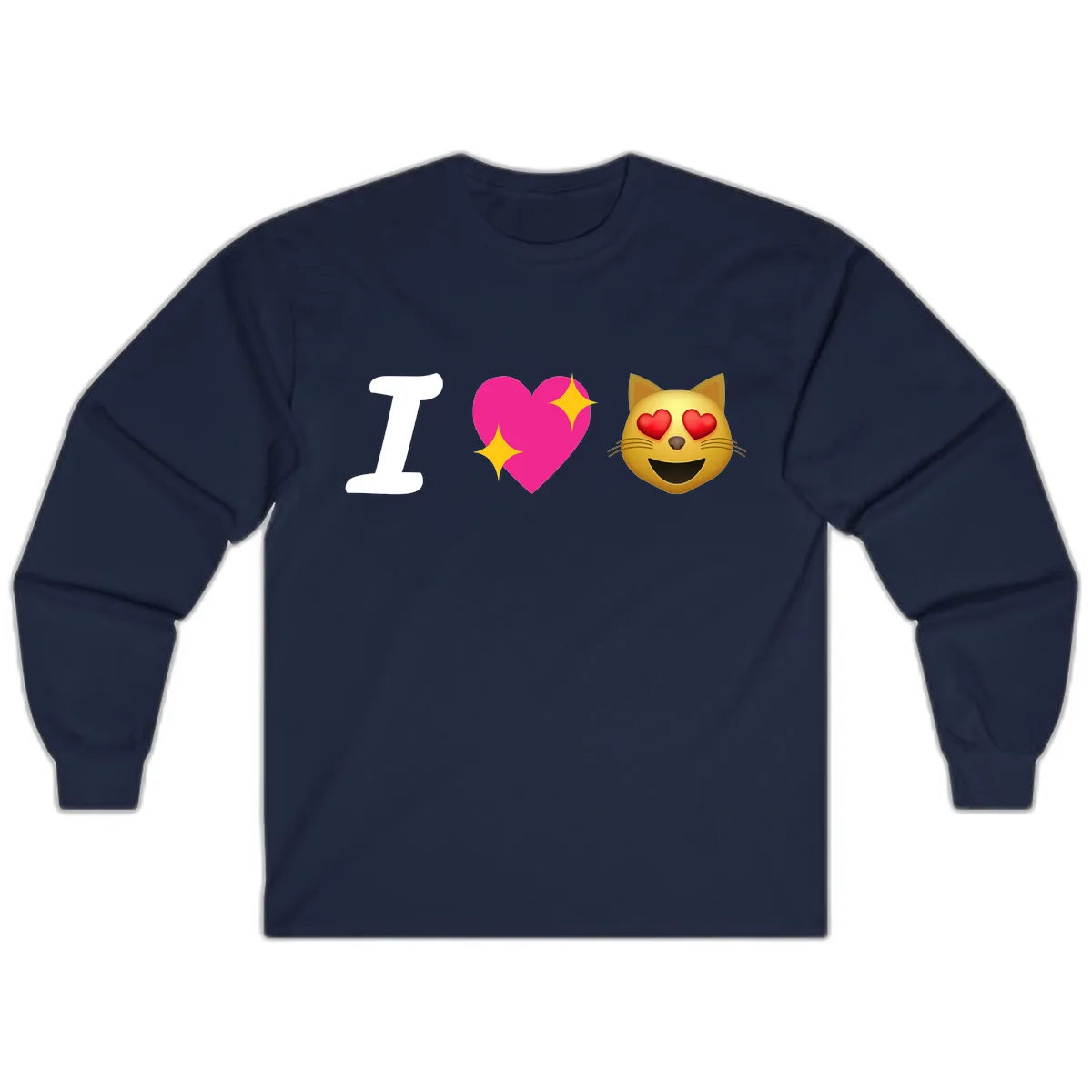 I Love Cats Long Sleeve in Navy
