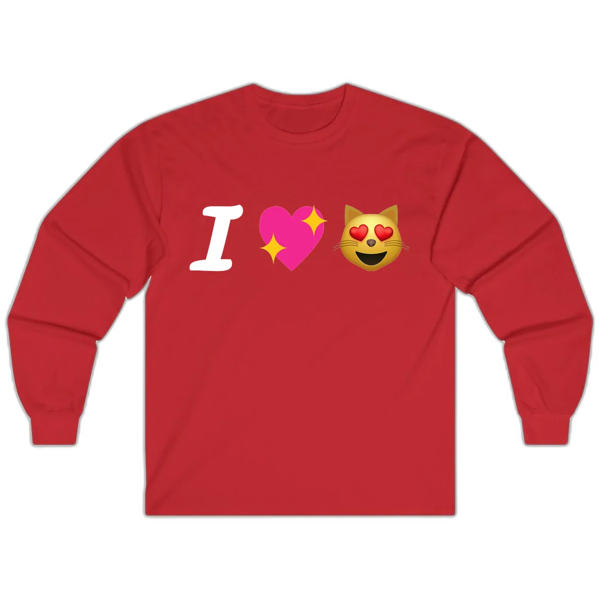 I Love Cats Long Sleeve in Red
