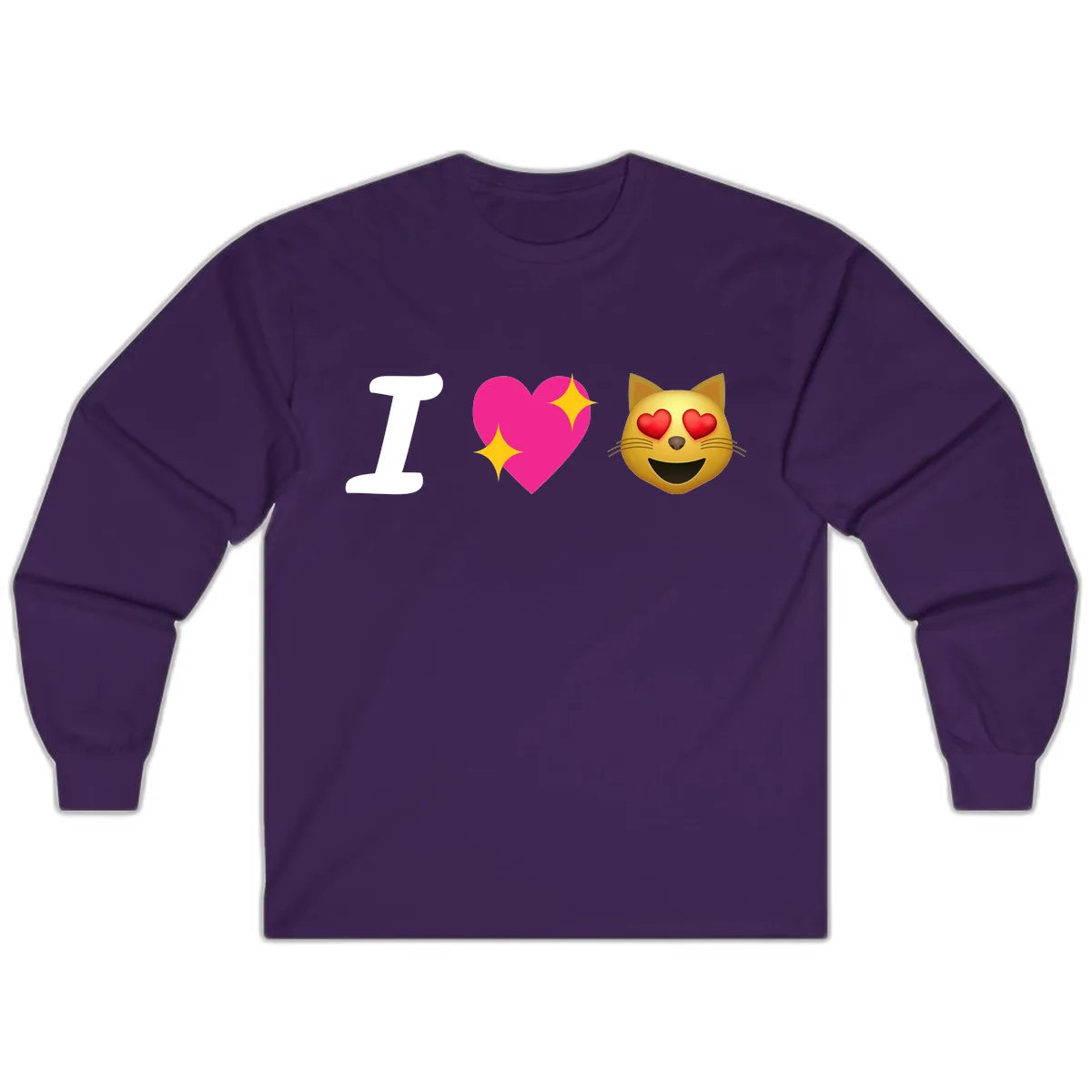 I Love Cats Long Sleeve in Purple