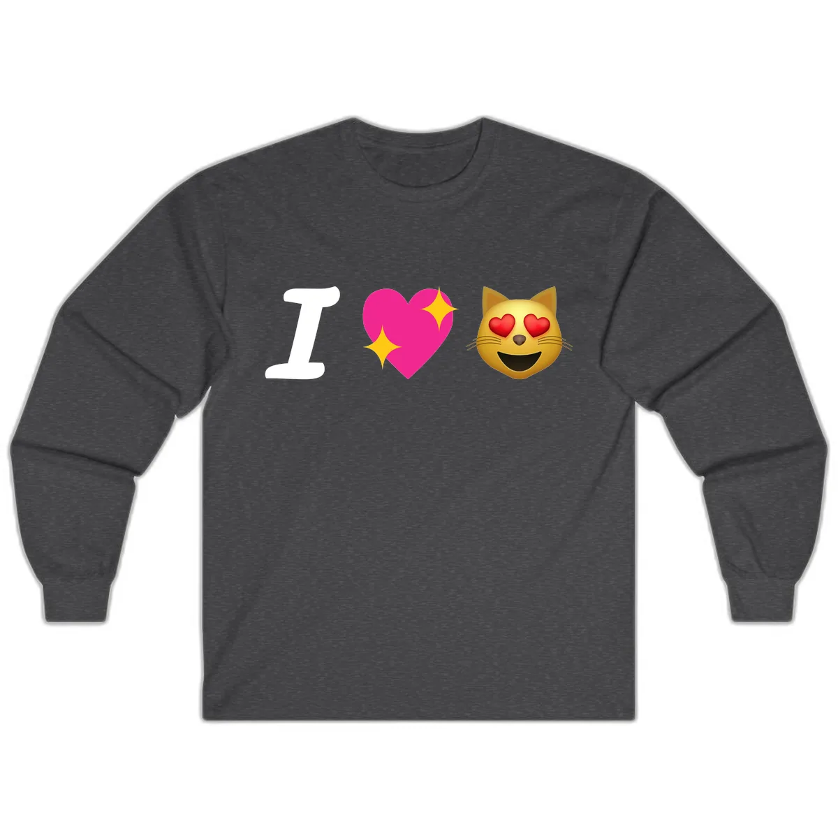 I Love Cats Long Sleeve in Dark Heather