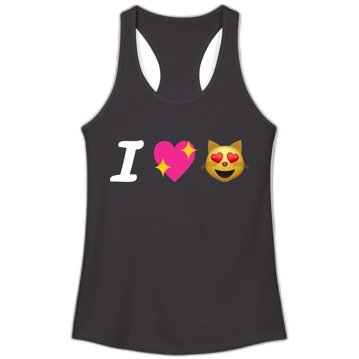 I Love Cats Ladies Tank in Black