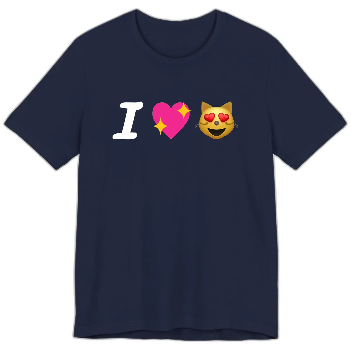 I Love Cats Premium T-Shirt in Navy