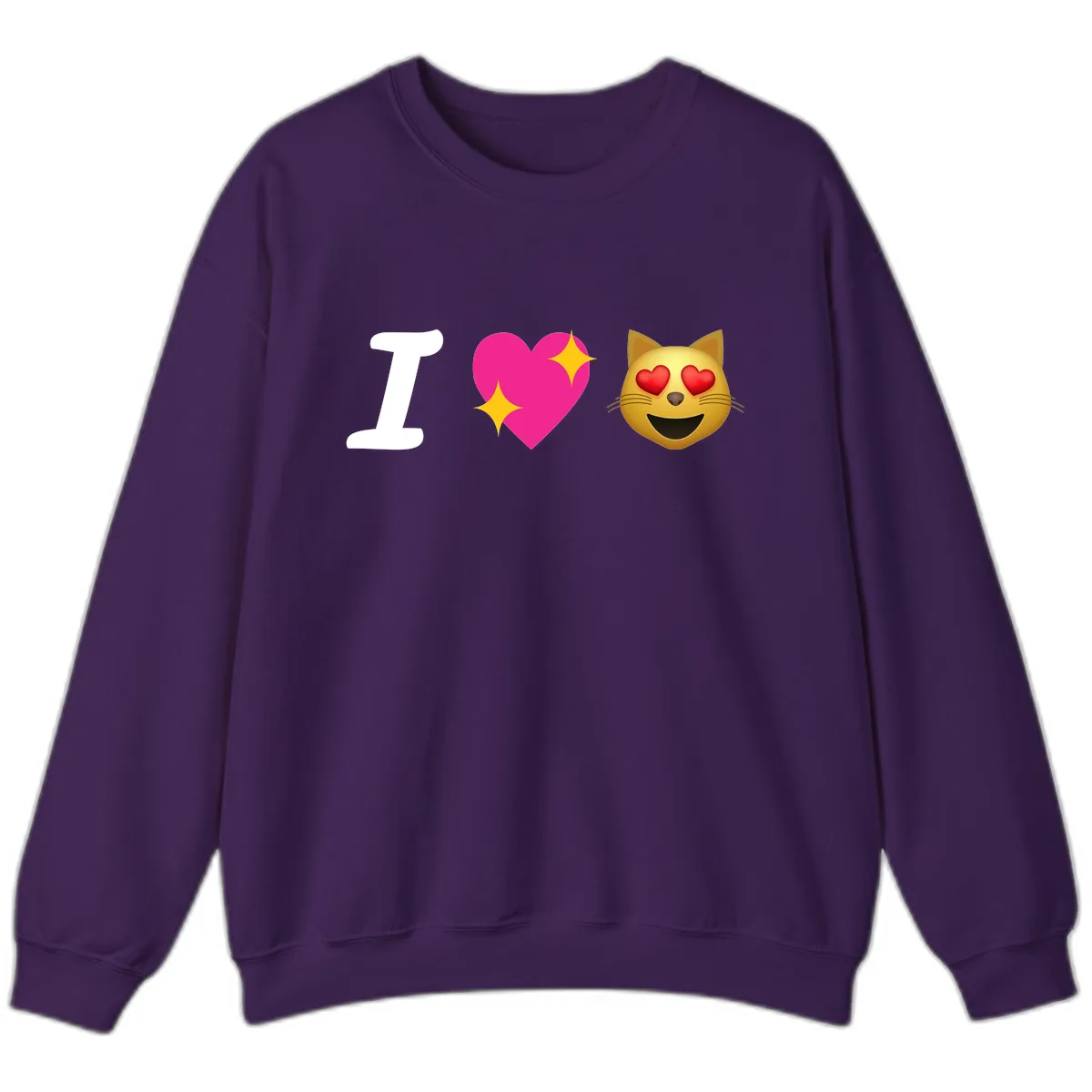 I Love Cats Sweatshirt in Purple