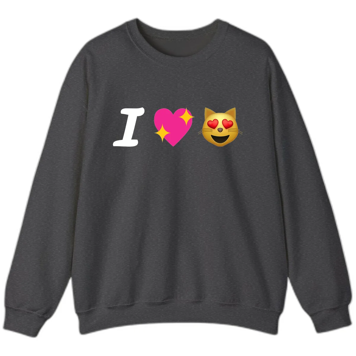 I Love Cats Sweatshirt in Dark Heather