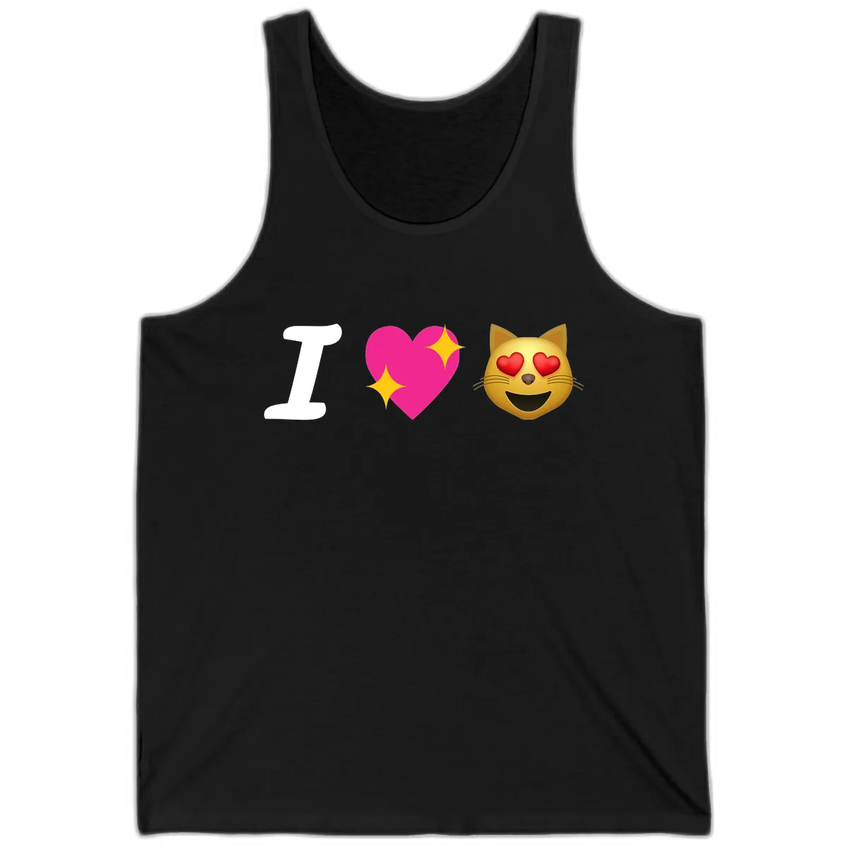 I Love Cats Tank in Black