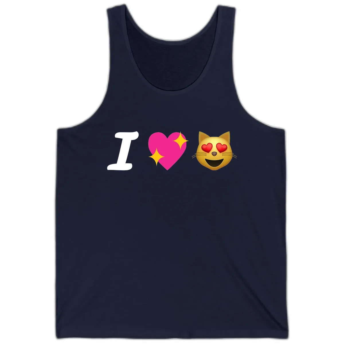 I Love Cats Tank in Navy