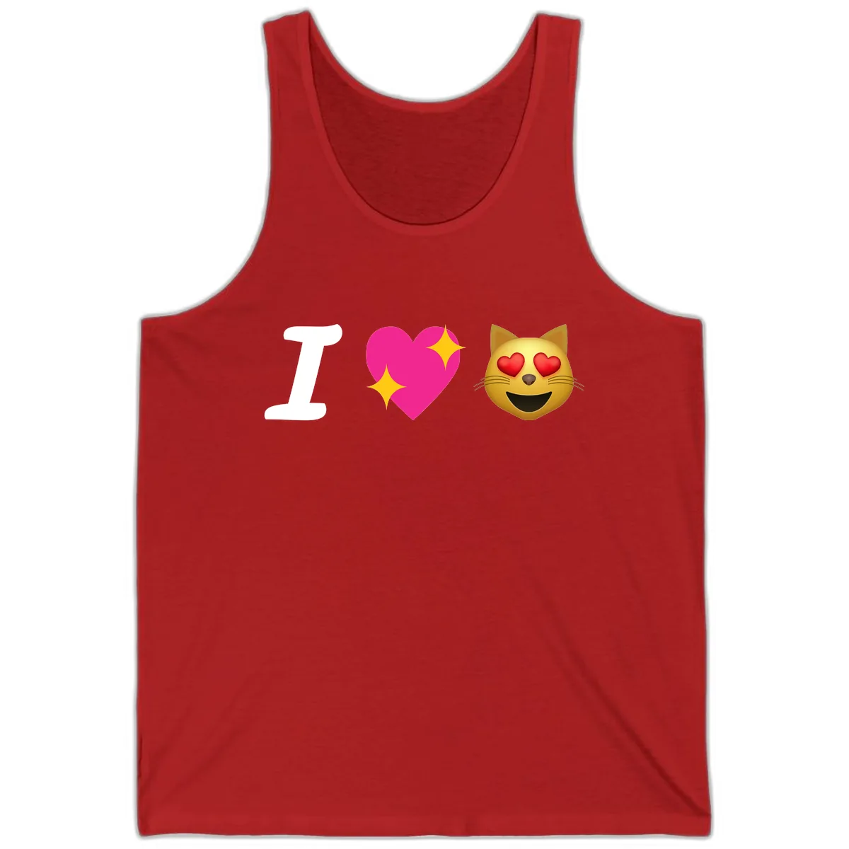 I Love Cats Tank in Red
