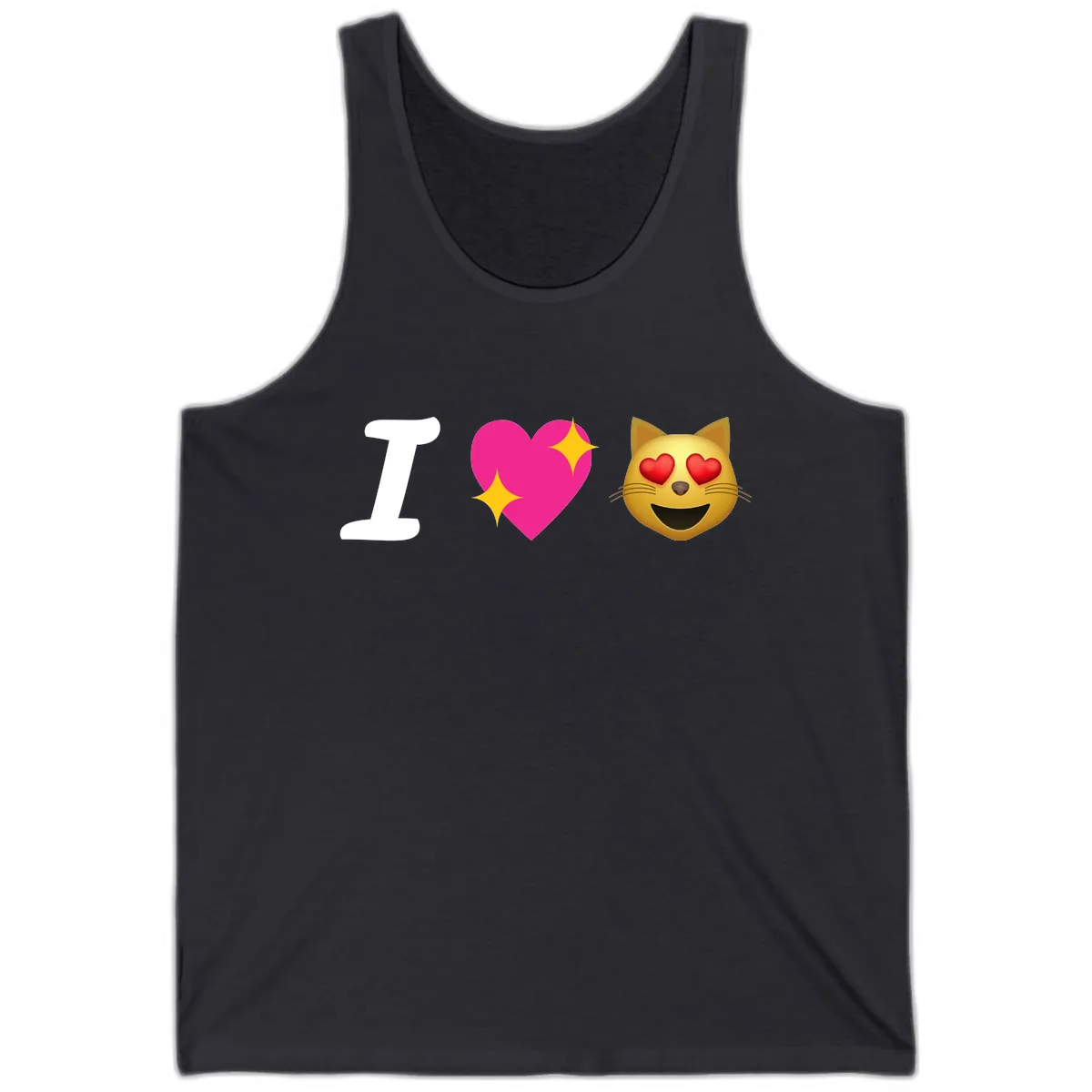 I Love Cats Tank in Dark Grey