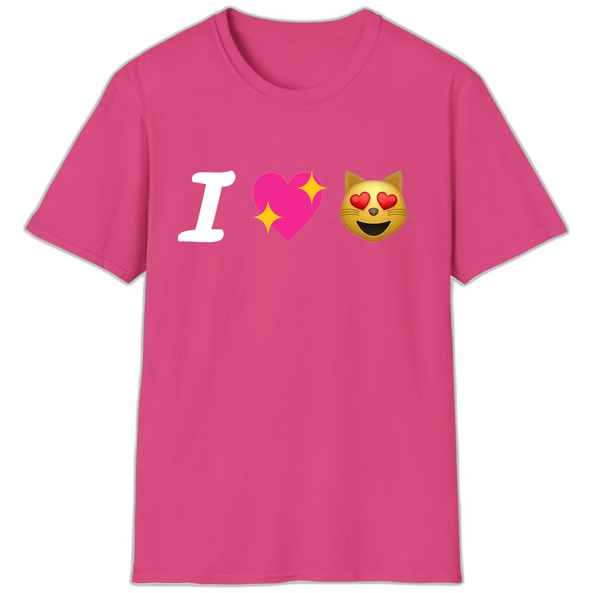 I Love Cats T-Shirt in Heliconia