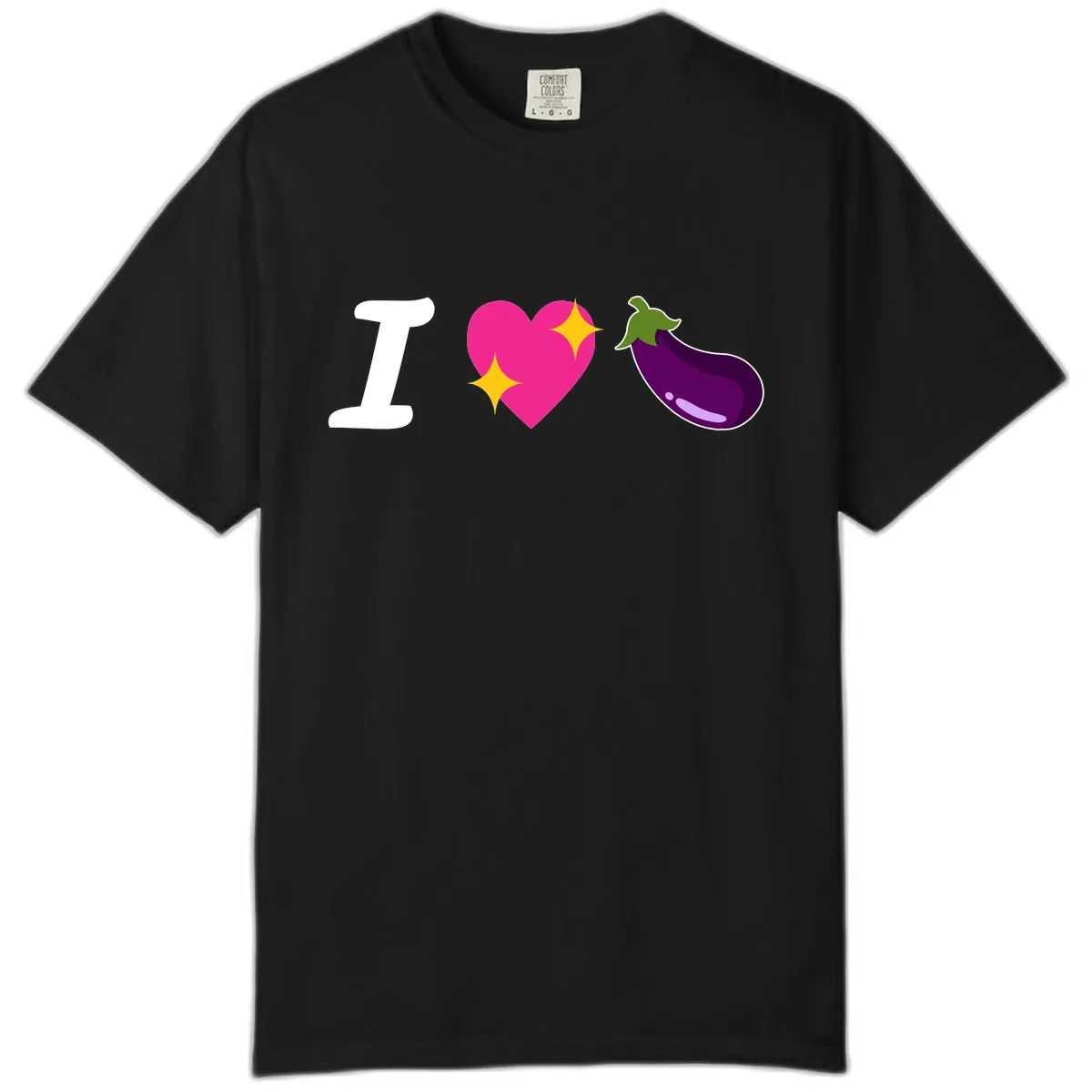 I Love Eggplant Comfort Color in Black