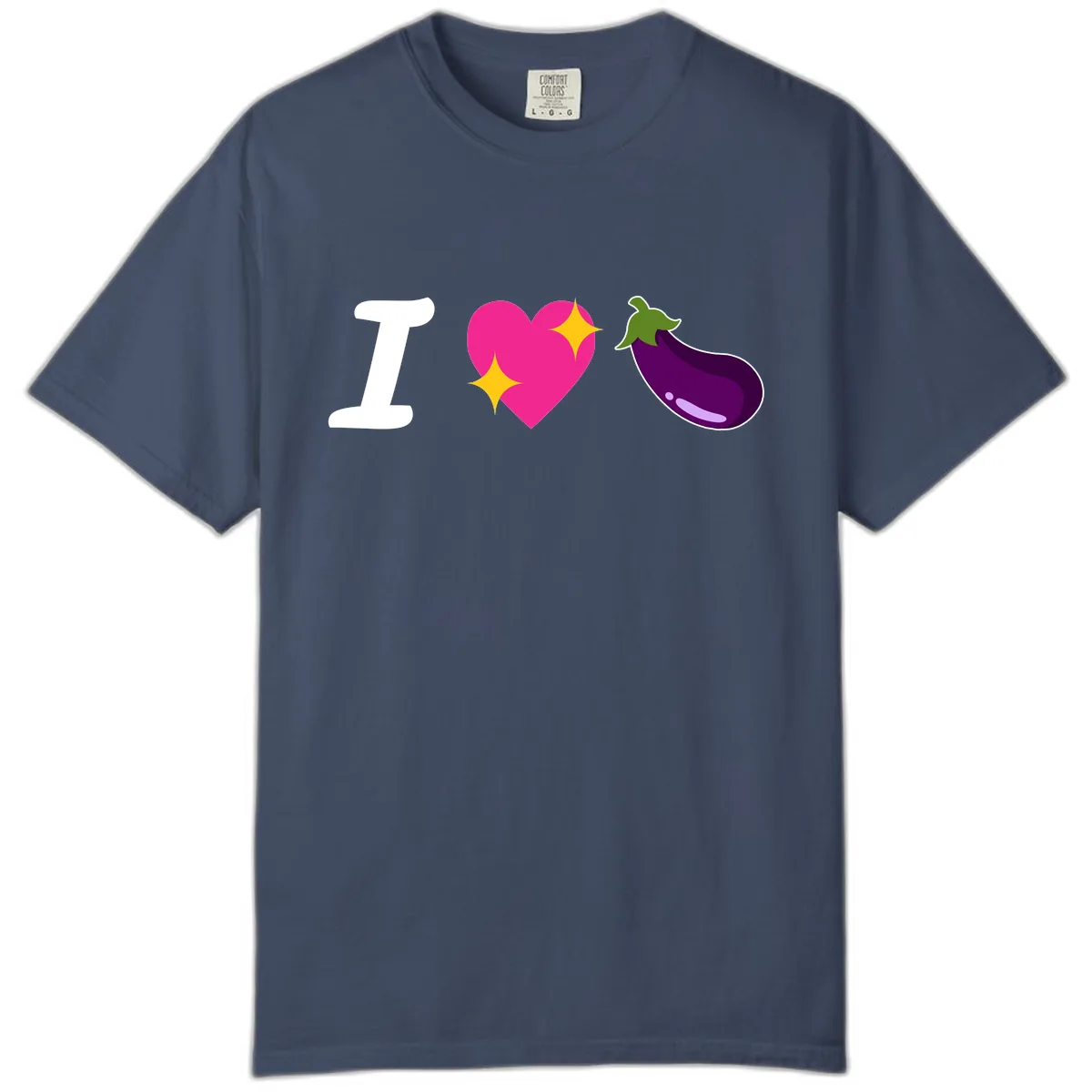 I Love Eggplant Comfort Color in Midnight