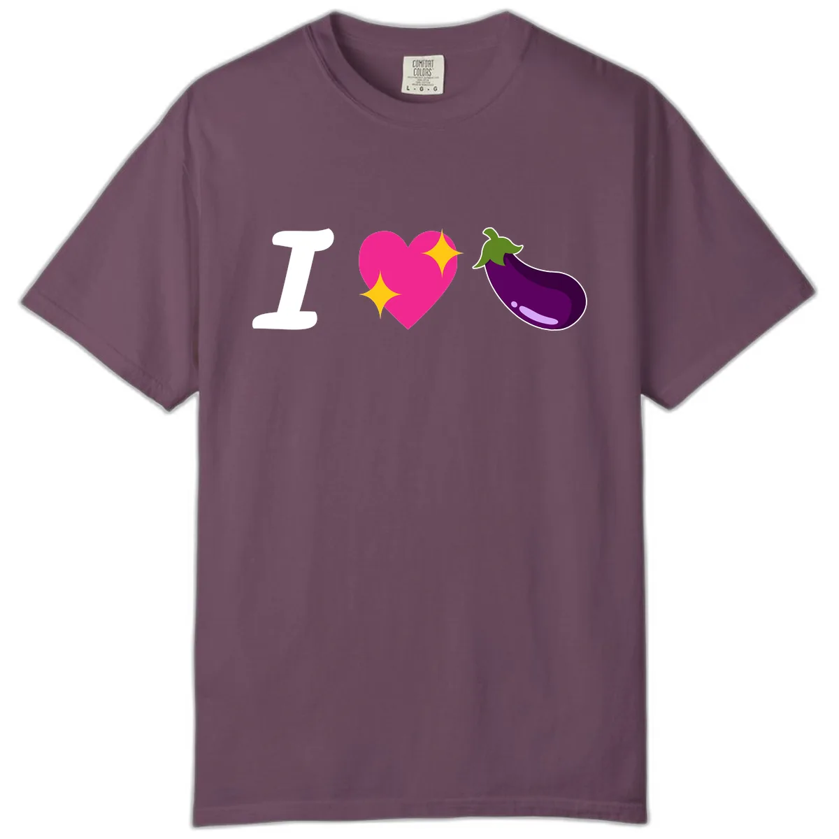 I Love Eggplant Comfort Color in Berry