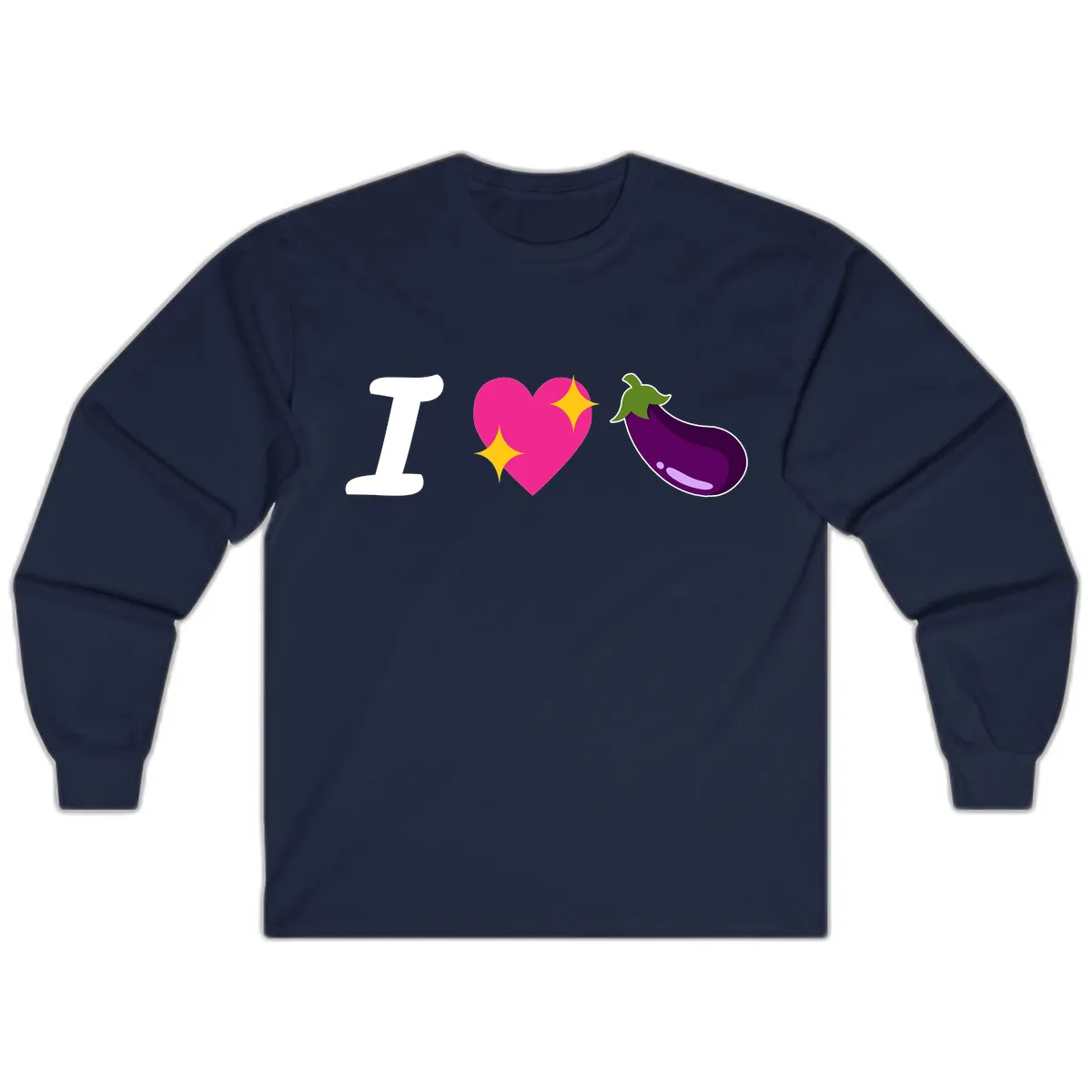 I Love Eggplant Long Sleeve in Navy