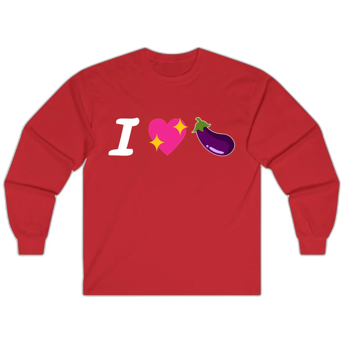 I Love Eggplant Long Sleeve in Red