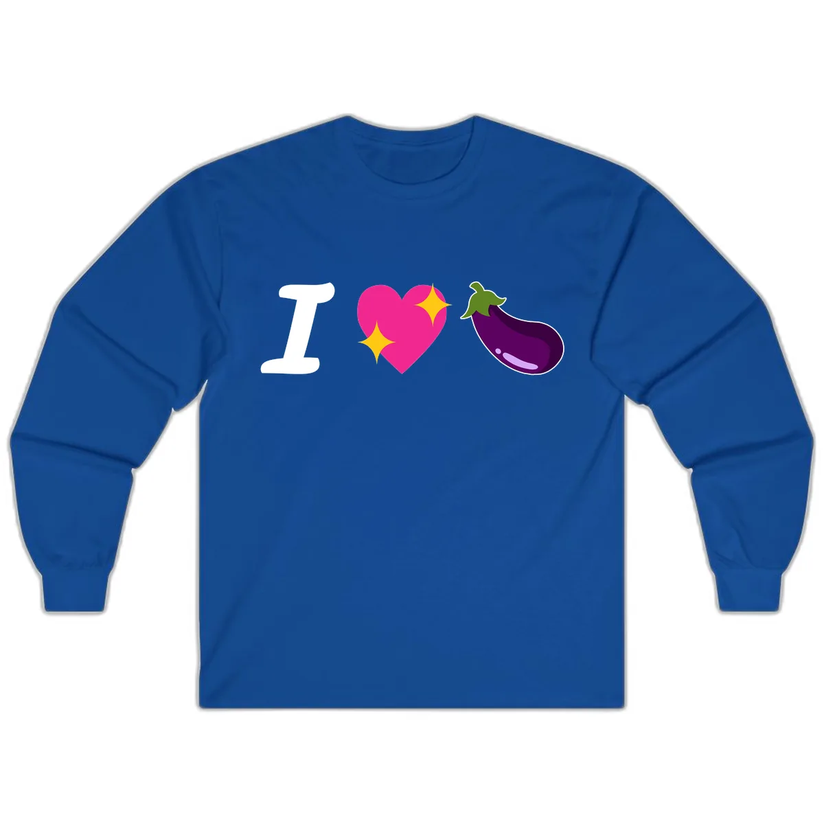 I Love Eggplant Long Sleeve in Royal