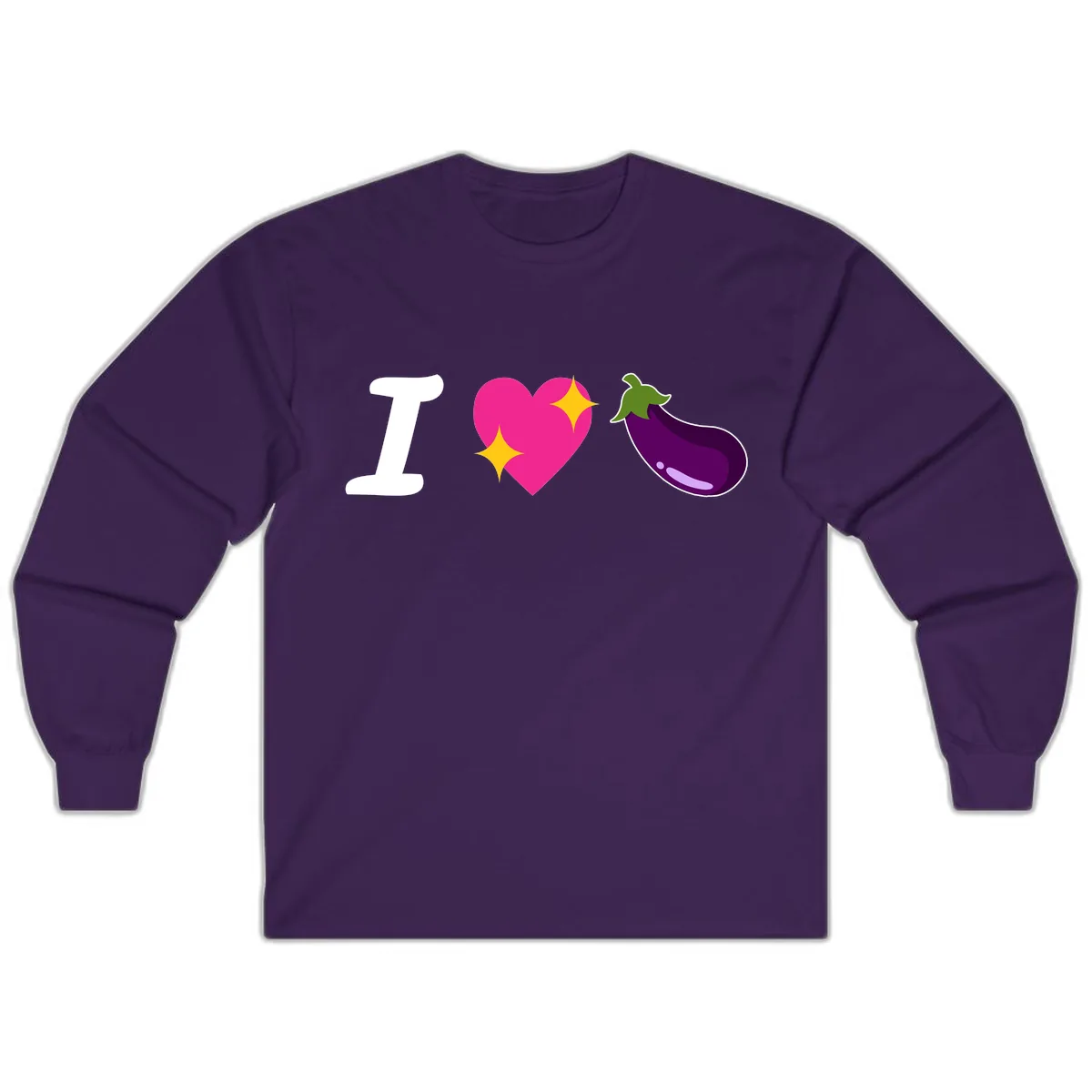 I Love Eggplant Long Sleeve in Purple