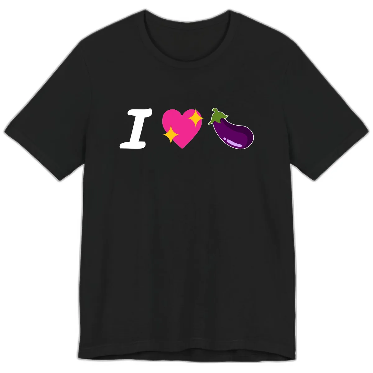 I Love Eggplant Premium T-Shirt in Black