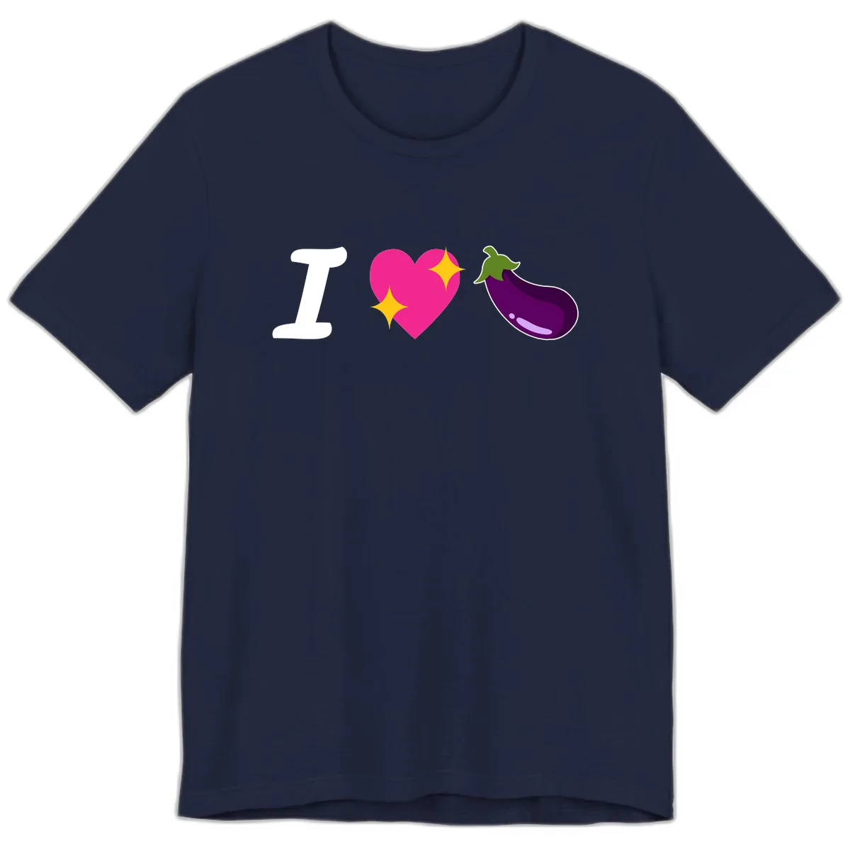 I Love Eggplant Premium T-Shirt in Navy