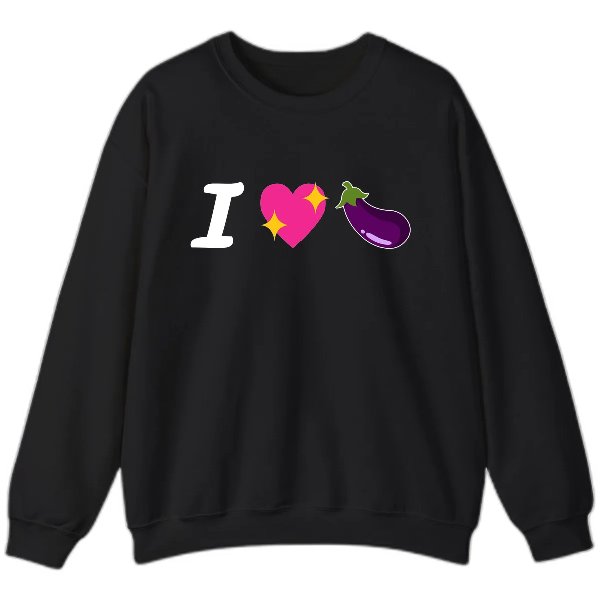 I Love Eggplant Sweatshirt in Black
