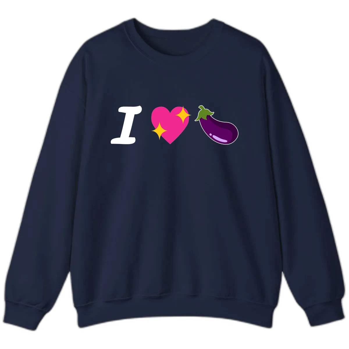 I Love Eggplant Sweatshirt in Navy