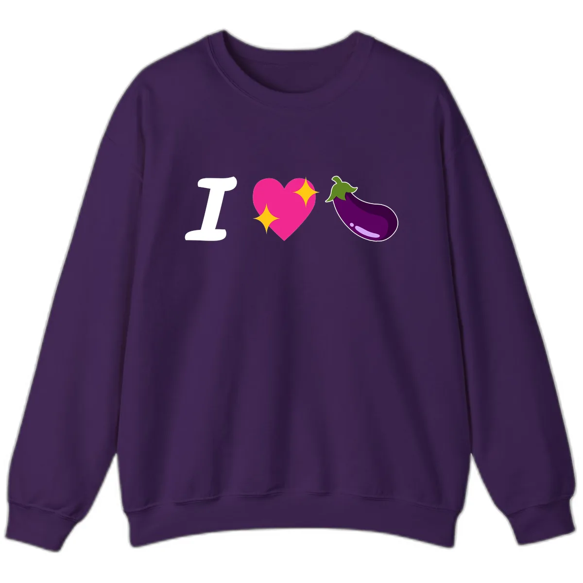 I Love Eggplant Sweatshirt in Purple