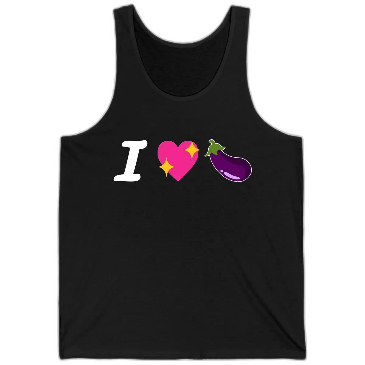 I Love Eggplant Tank in Black