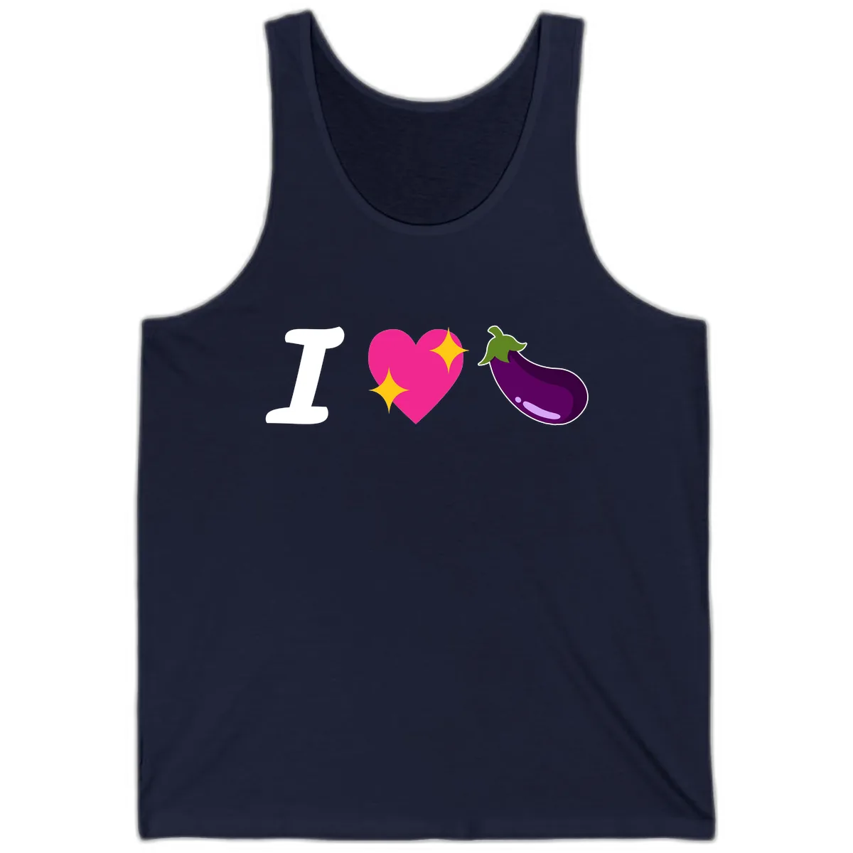 I Love Eggplant Tank in Navy