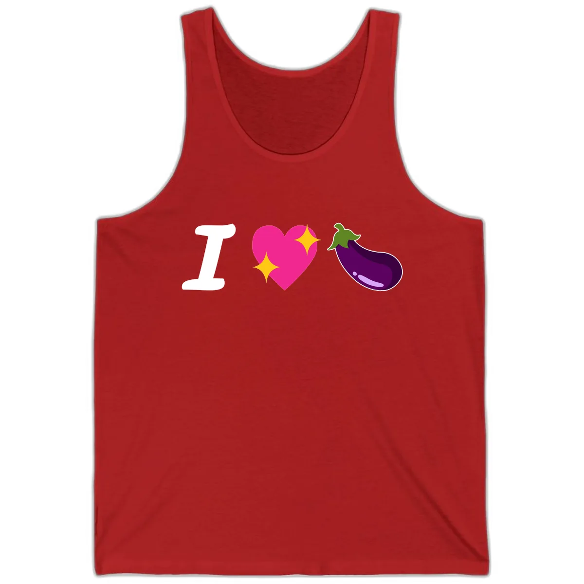 I Love Eggplant Tank in Red