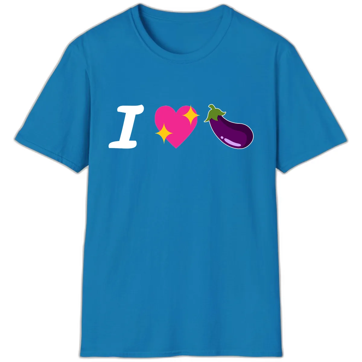 I Love Eggplant T-Shirt in Sapphire