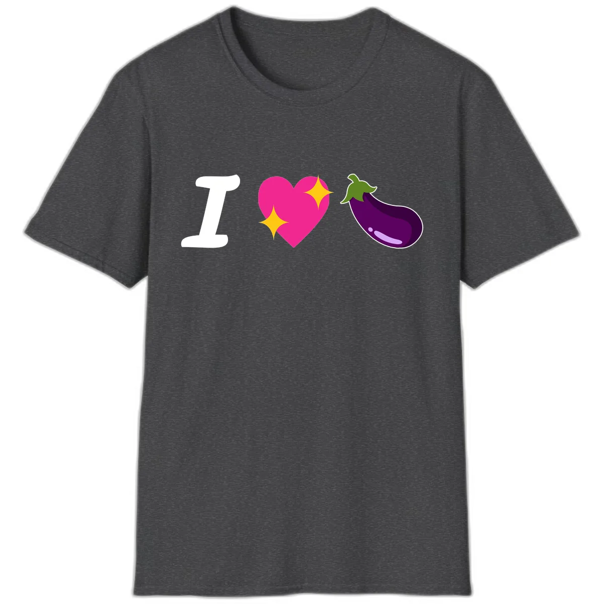 I Love Eggplant T-Shirt in Dark Heather