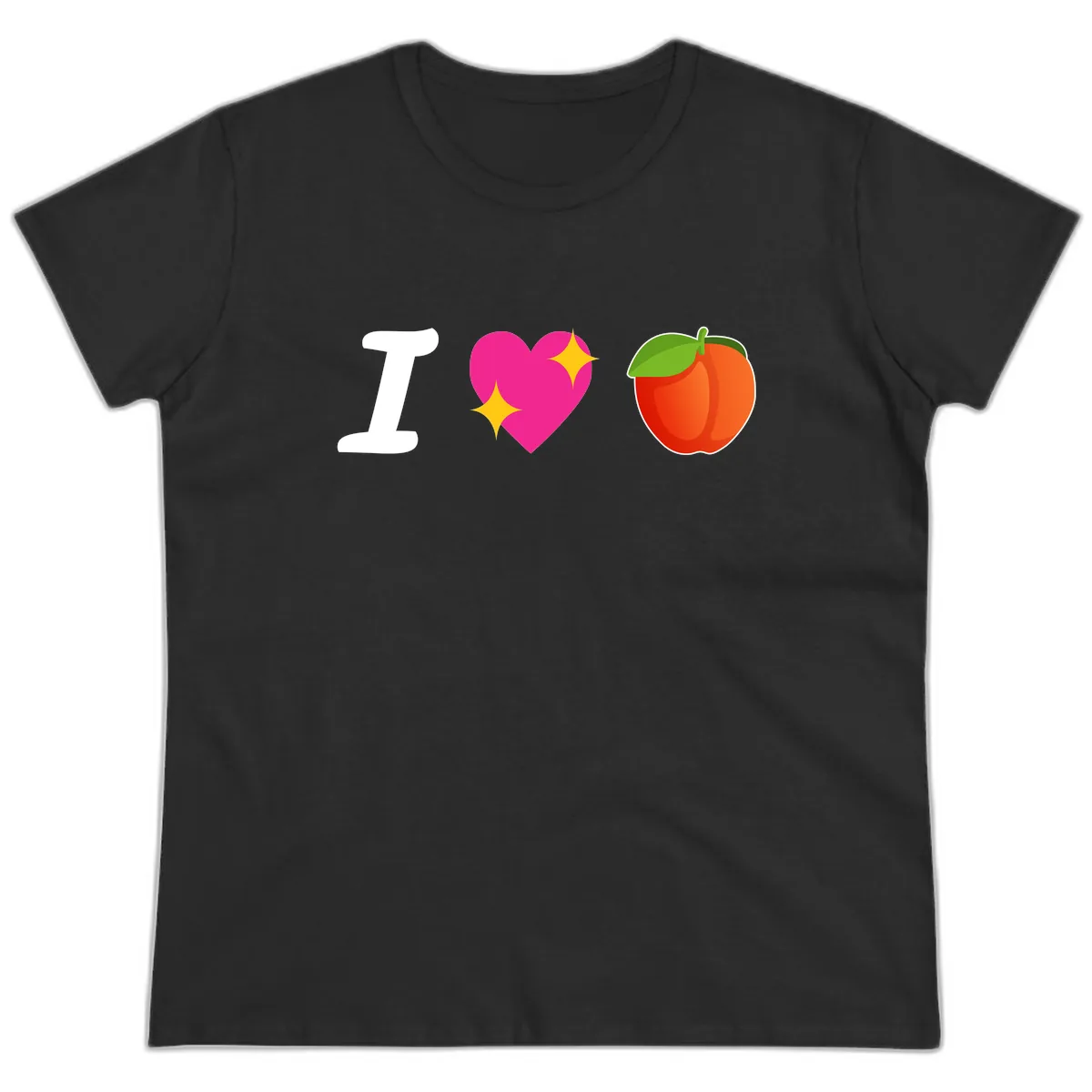 I Love Apples Ladies Tee in Black