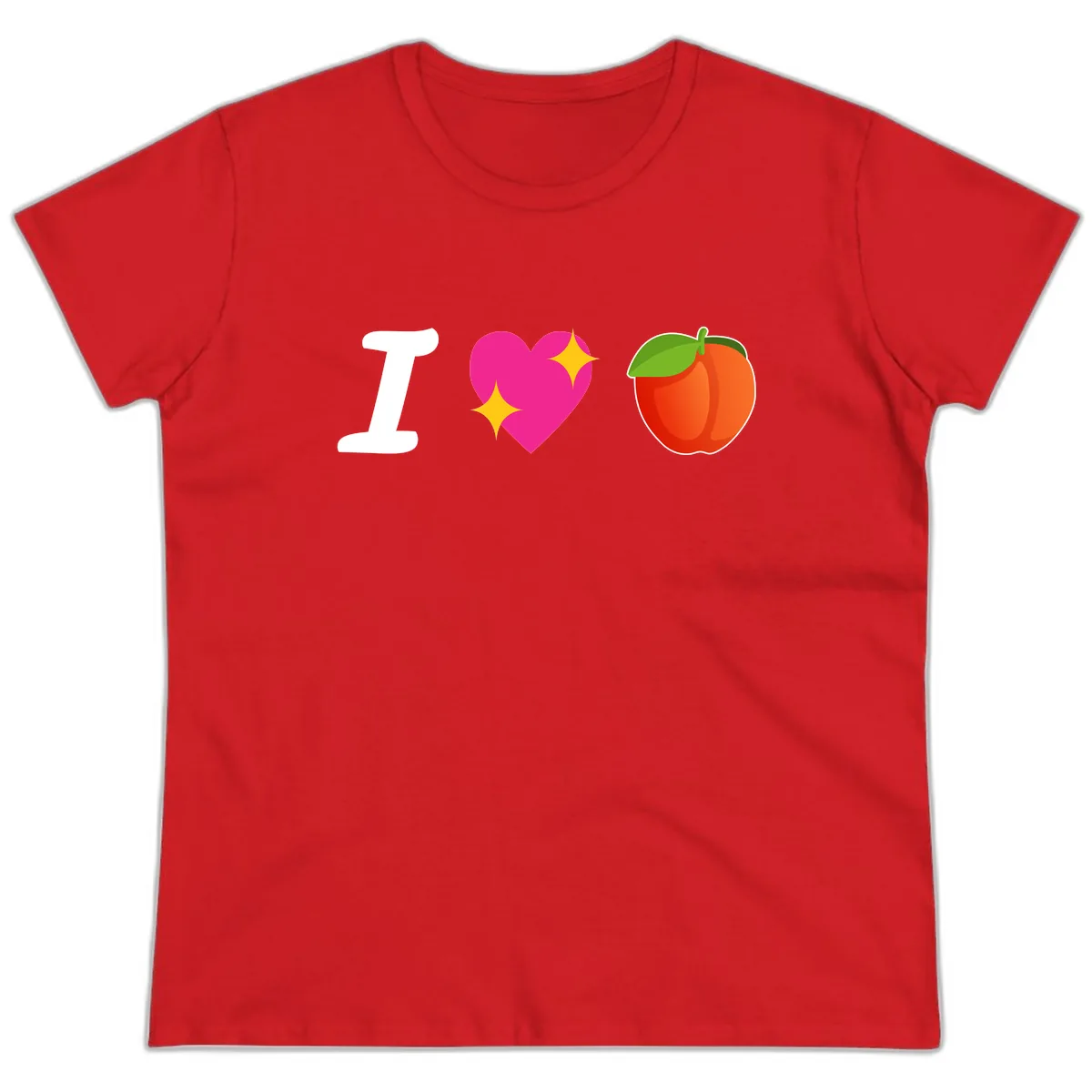 I Love Apples Ladies Tee in Red