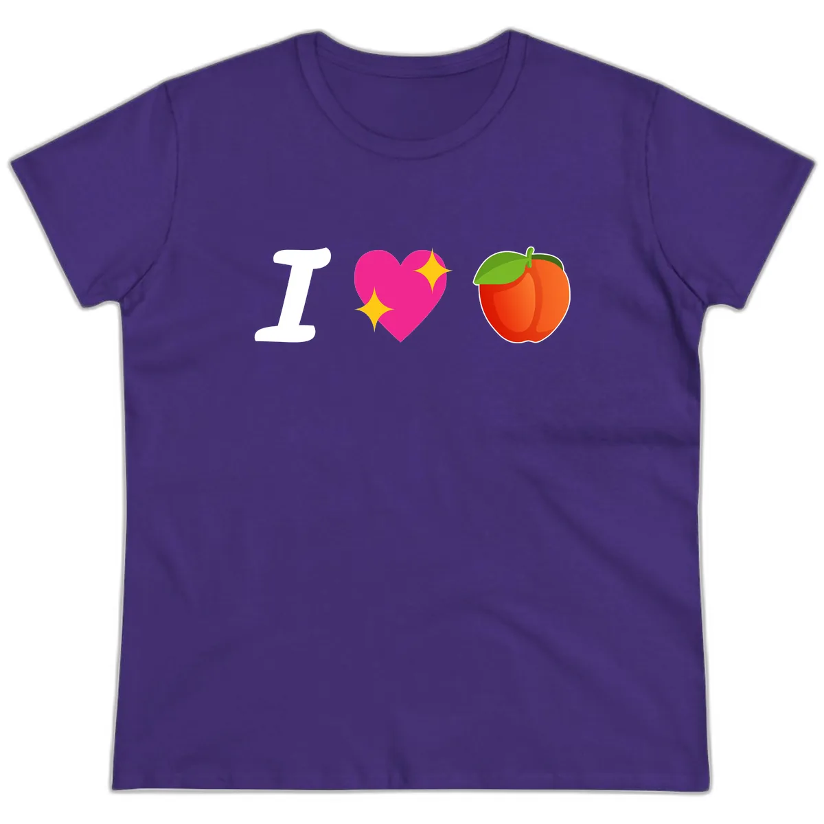 I Love Apples Ladies Tee in Purple
