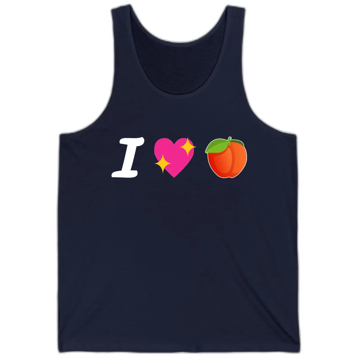 I Love Apples Tank in Navy