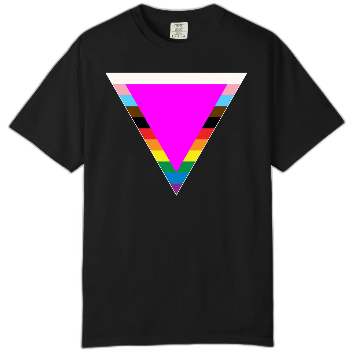Rainbow Pride Triangle Comfort Color in Black