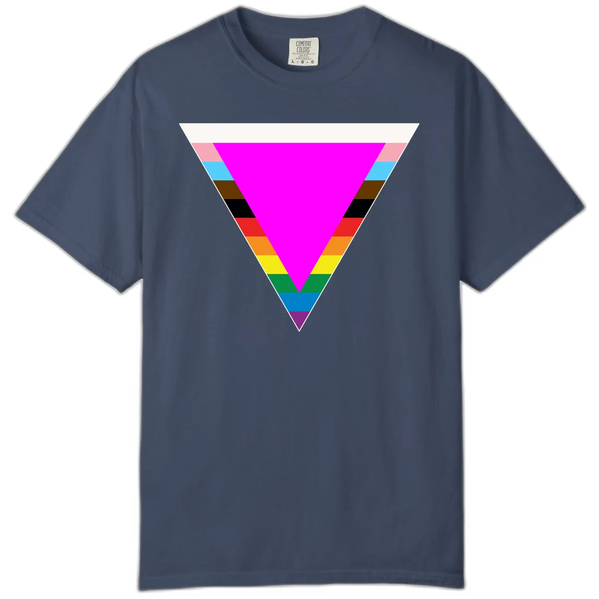 Rainbow Pride Triangle Comfort Color in Midnight