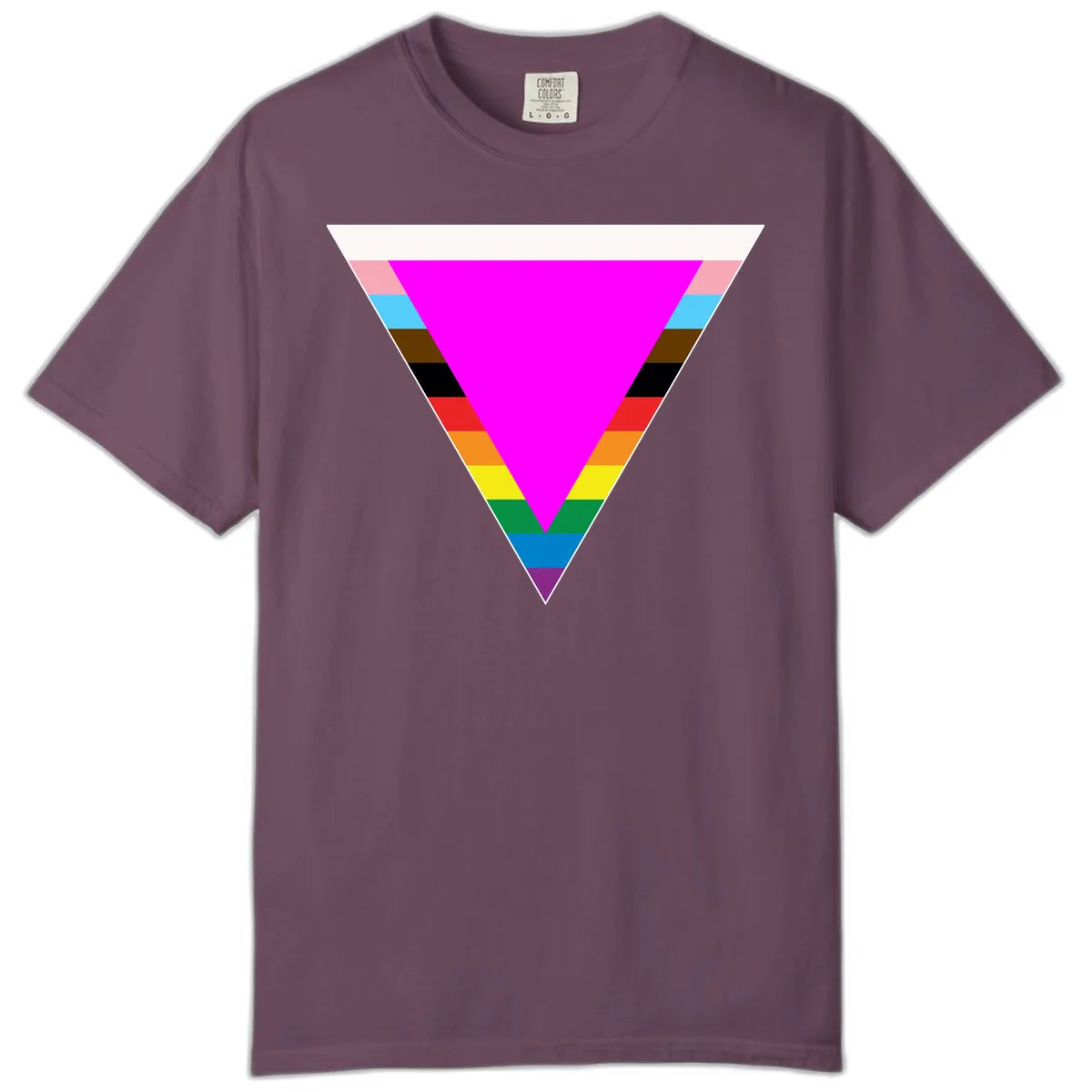 Rainbow Pride Triangle Comfort Color in Berry