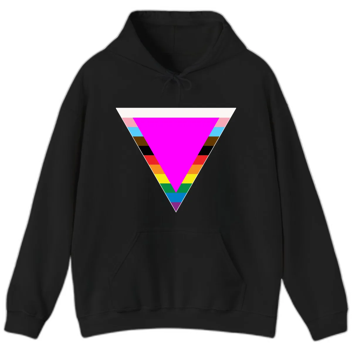 Rainbow Pride Triangle Hoodie in Black