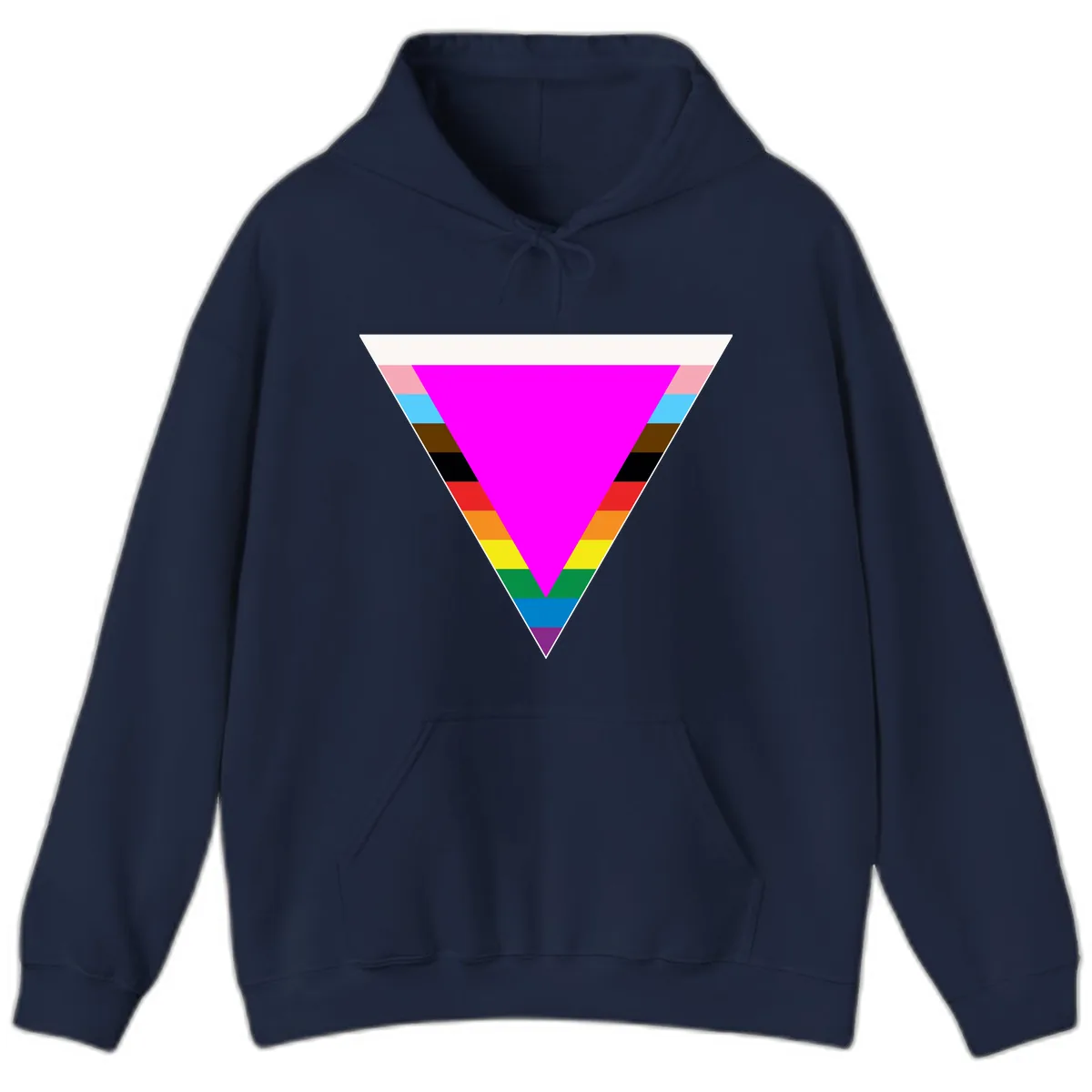 Rainbow Pride Triangle Hoodie in Navy