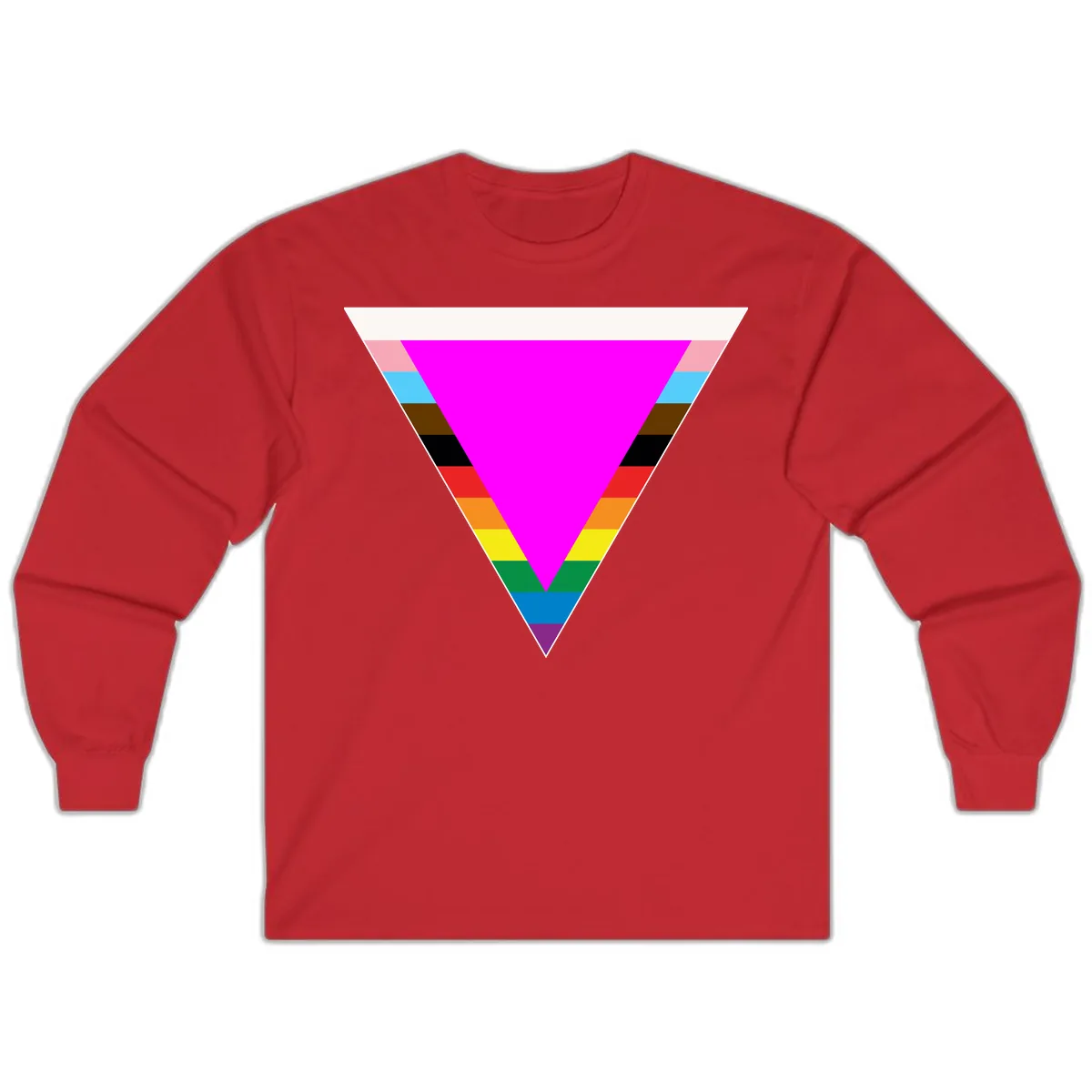 Rainbow Pride Triangle Long Sleeve in Red