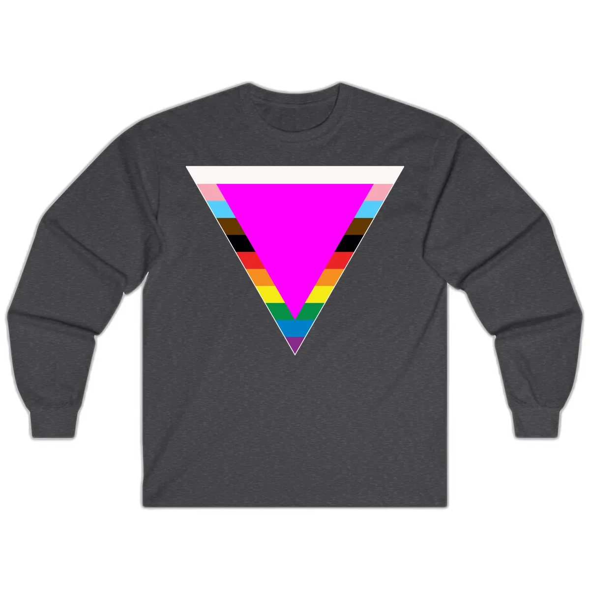 Rainbow Pride Triangle Long Sleeve in Dark Heather