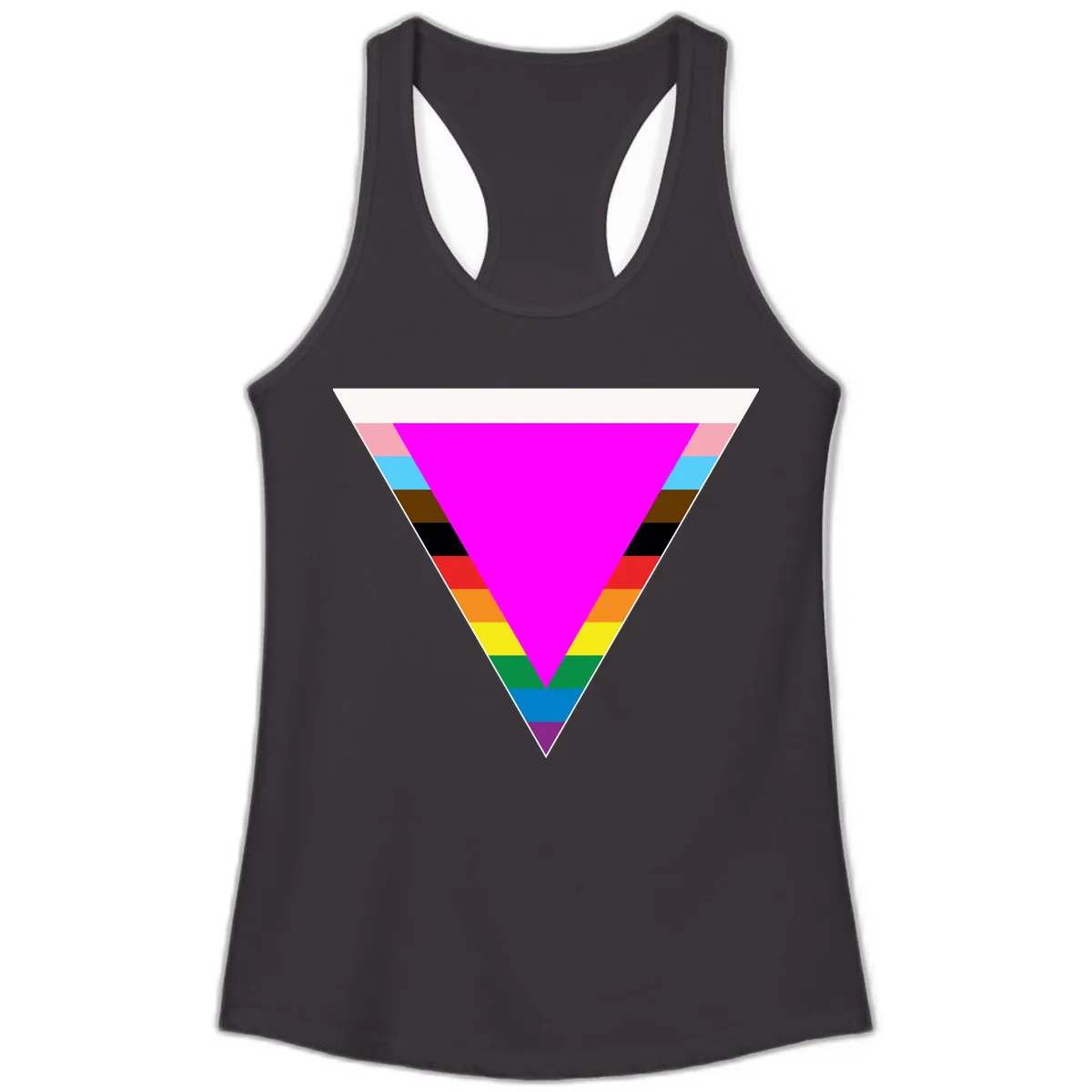 Rainbow Pride Triangle Ladies Tank in Black